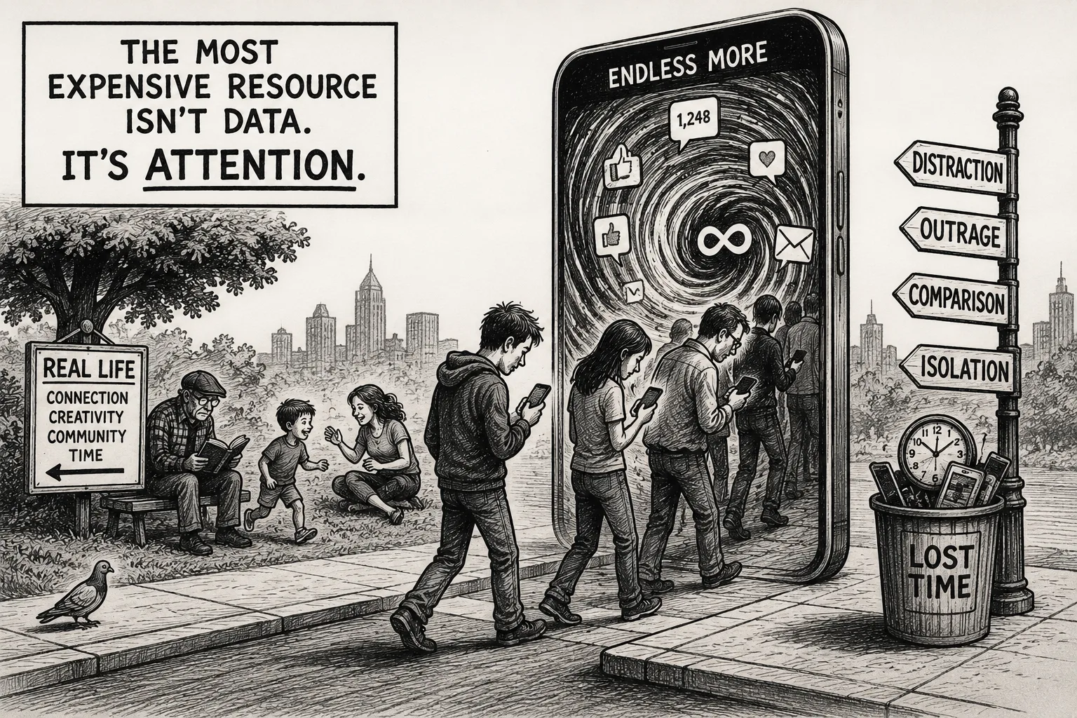 Attention Economy Endless Scroll